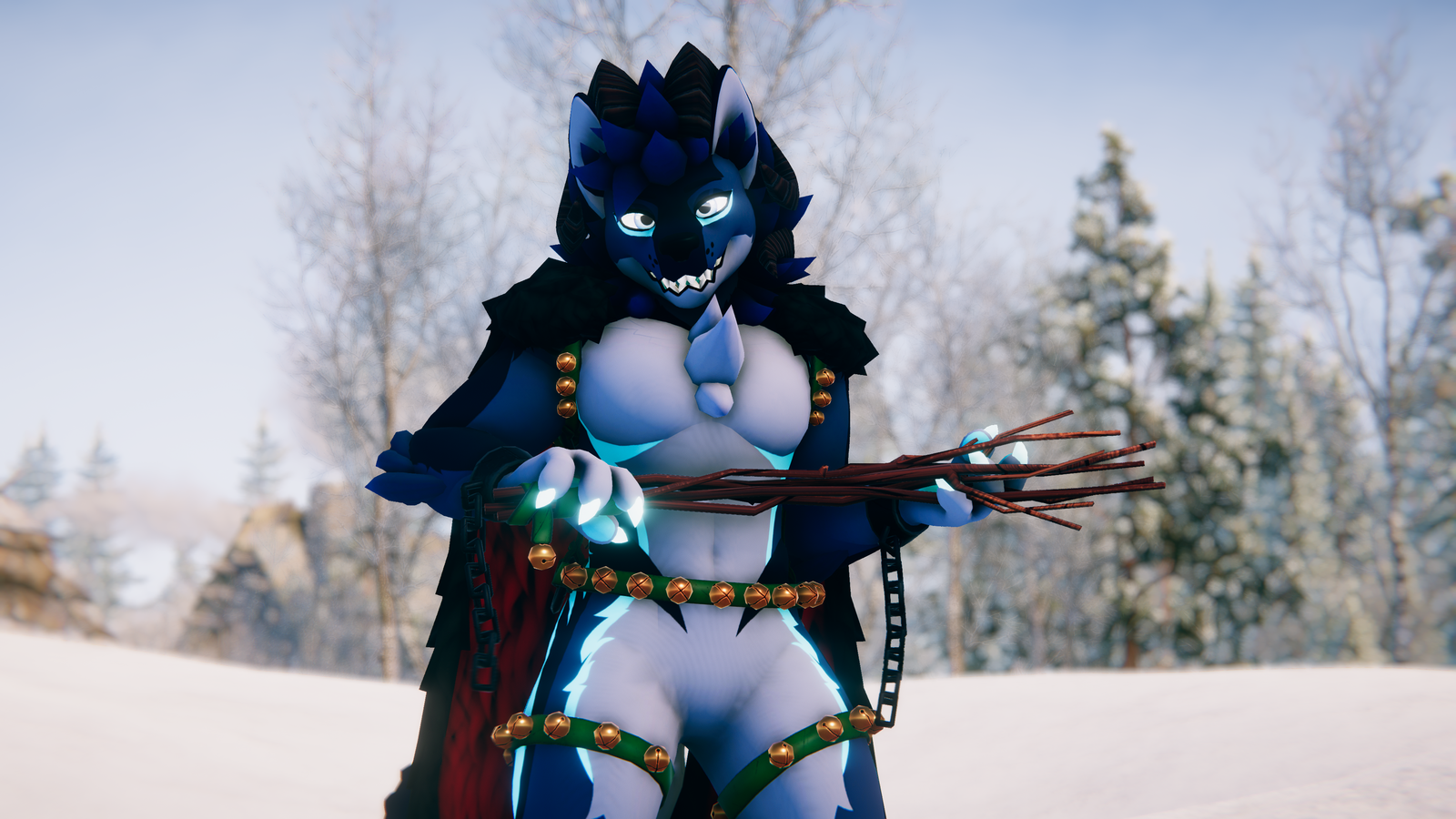 Krampus Outfit for Mawlamute - VRChat Avatar Christmas Bell Harness Cape - ItsGuusy