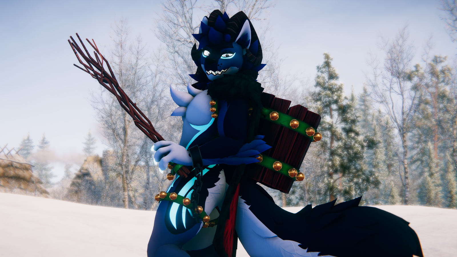 Krampus Outfit for Mawlamute - VRChat Avatar Christmas Bell Harness Cape - ItsGuusy