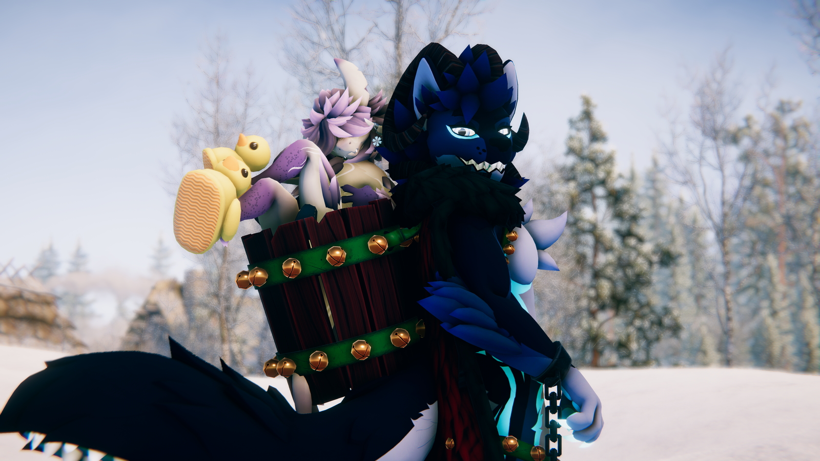 Krampus Outfit for Mawlamute - VRChat Avatar Christmas Bell Harness Cape - ItsGuusy