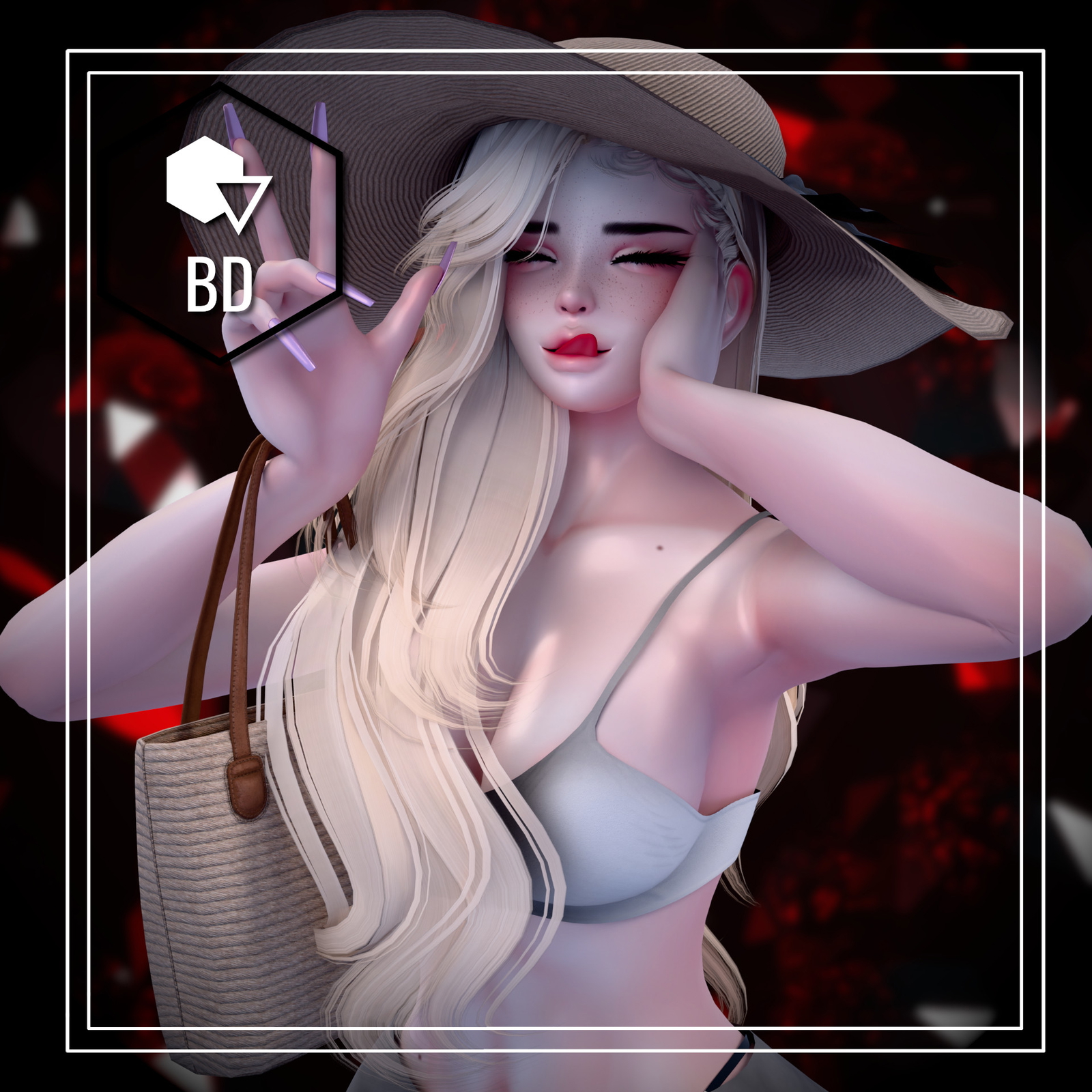 Summer Straw hat and bag