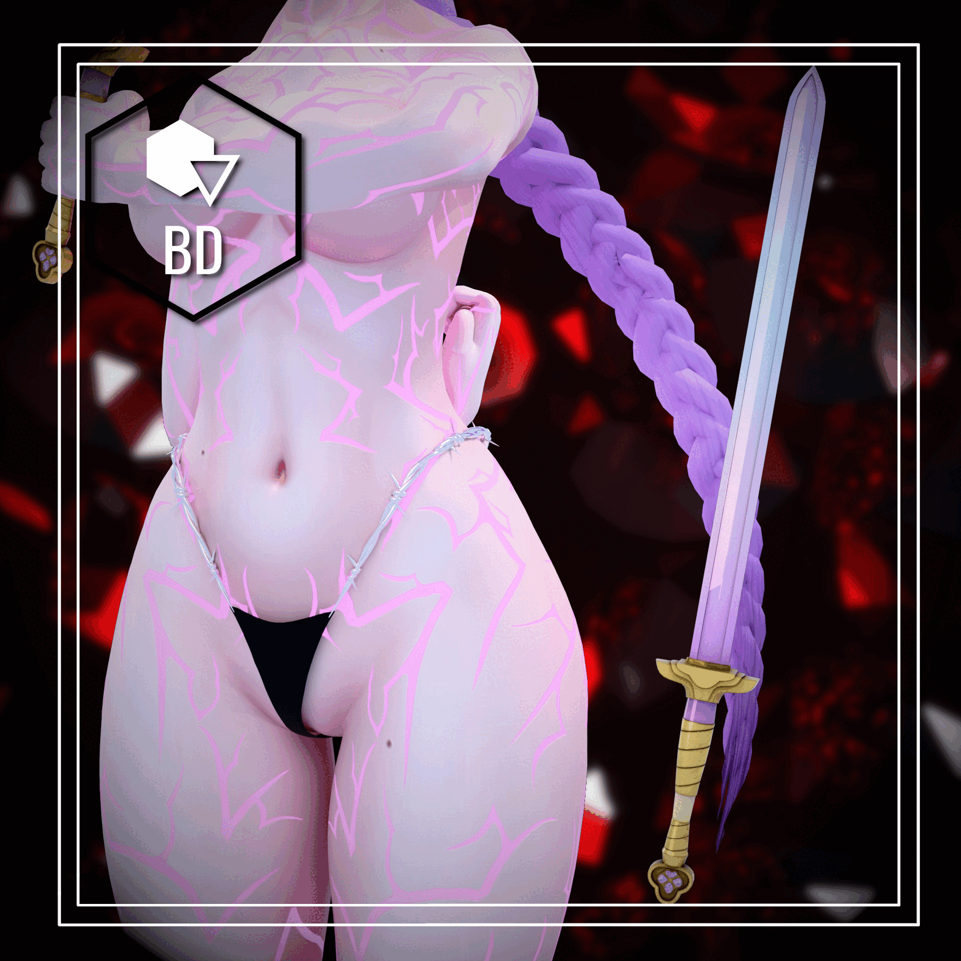 Rumi's Demon mark ( Egirl ) and sword ( K-Pop hunter )