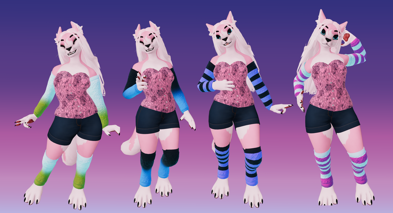 Leg and Arm Warmers - Winterpaw Feline (Free) (Jinxxy)