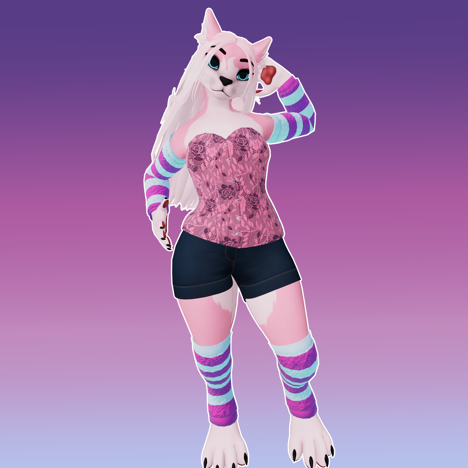 Leg and Arm Warmers - Winterpaw Feline (Free) (Jinxxy)