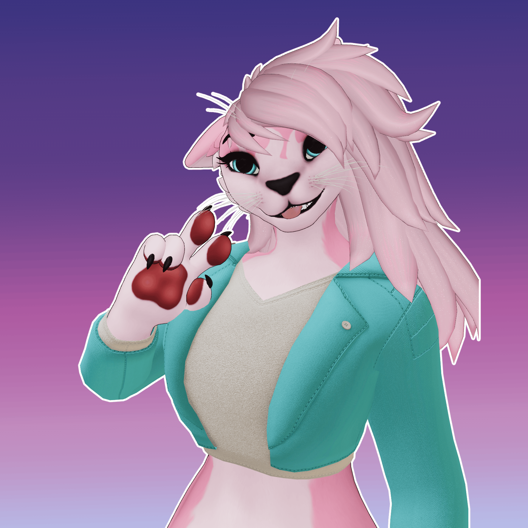 Crop Leather Jacket/Vest - Winterpaw Feline