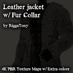 Leather Jacket w/ Fur Collar