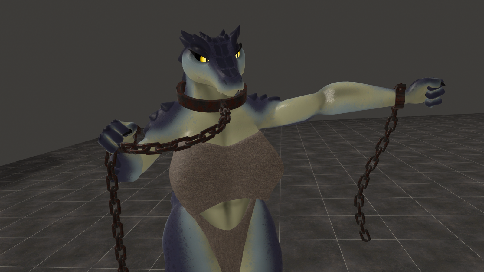 Collar and Chain for VRChat Kroxigor Model