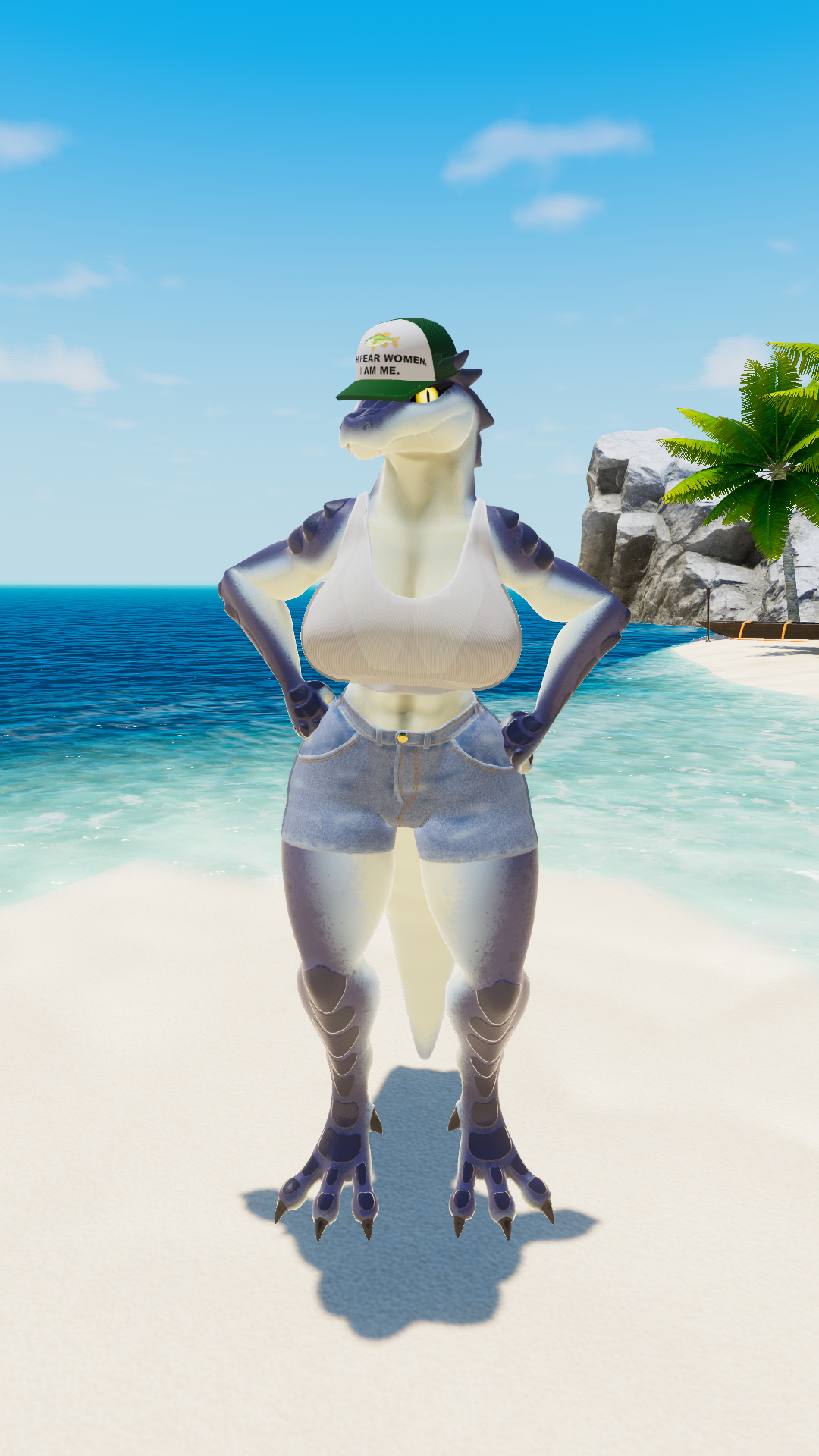 Tanktop and Jeans Outfit for VRChat Kroxigor Model
