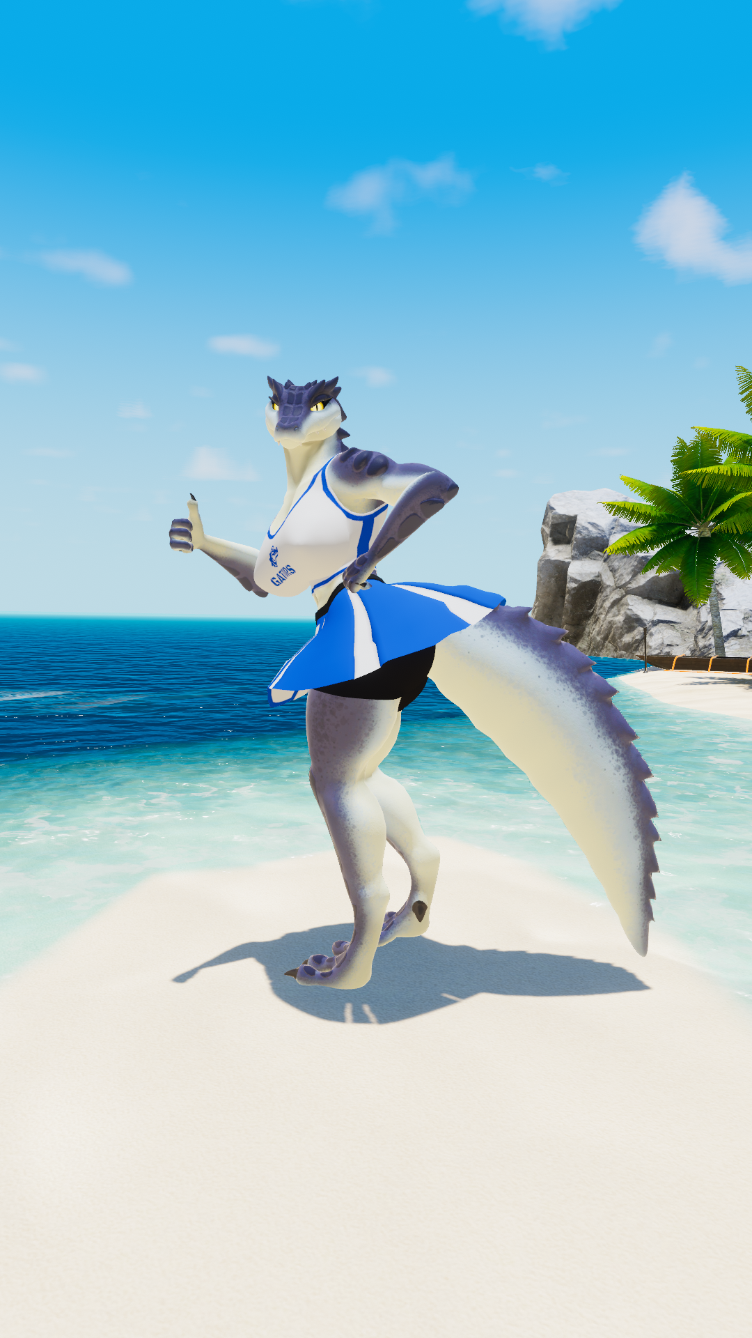 Cheerleader Outfit for Kroxigor VRChat Model