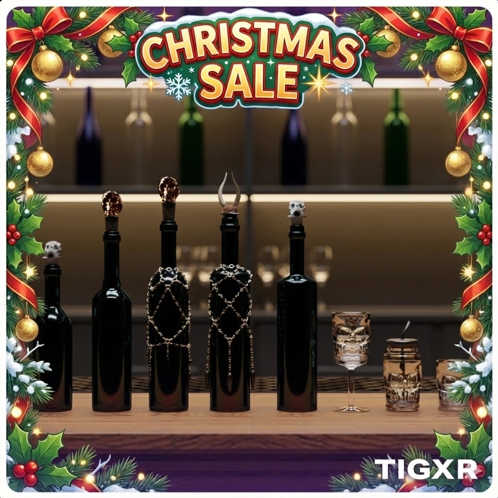 Wine Bottle & Skull Glasses Bundle