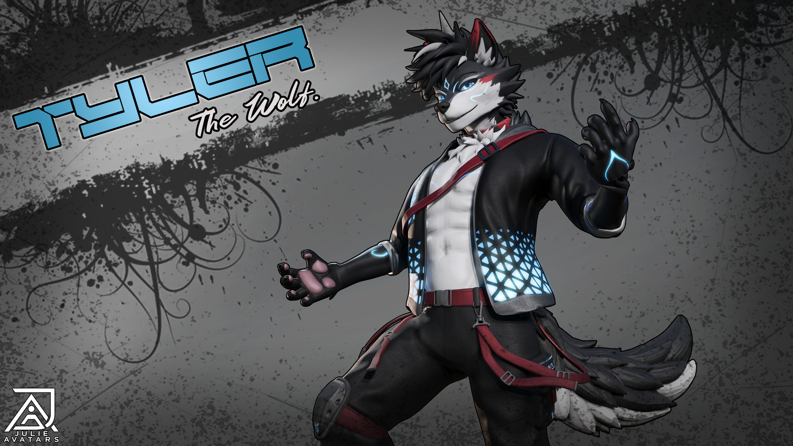 Tyler the Wolf (Vrchat Avatar, Face Tracking and Quest)