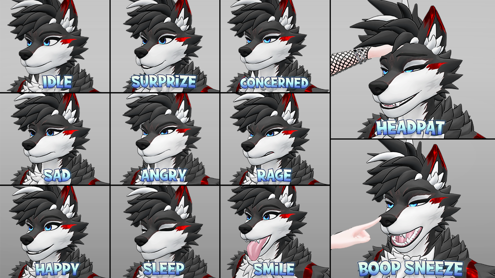 Tyler the Wolf (Vrchat Avatar, Face Tracking and Quest)