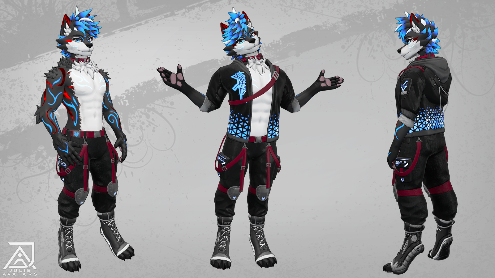 Tyler the Wolf (Vrchat Avatar, Face Tracking and Quest)