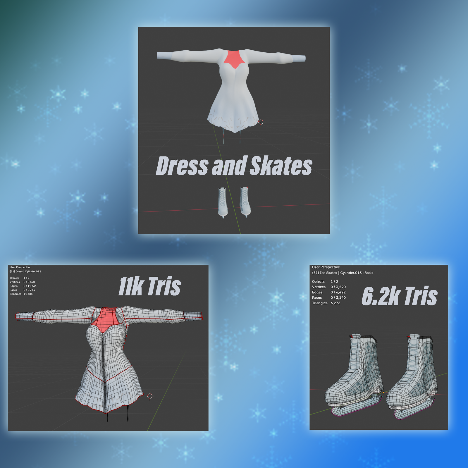 Ice Skates and Dress Assets