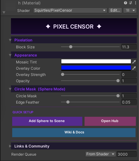 Pixel Censor Shader