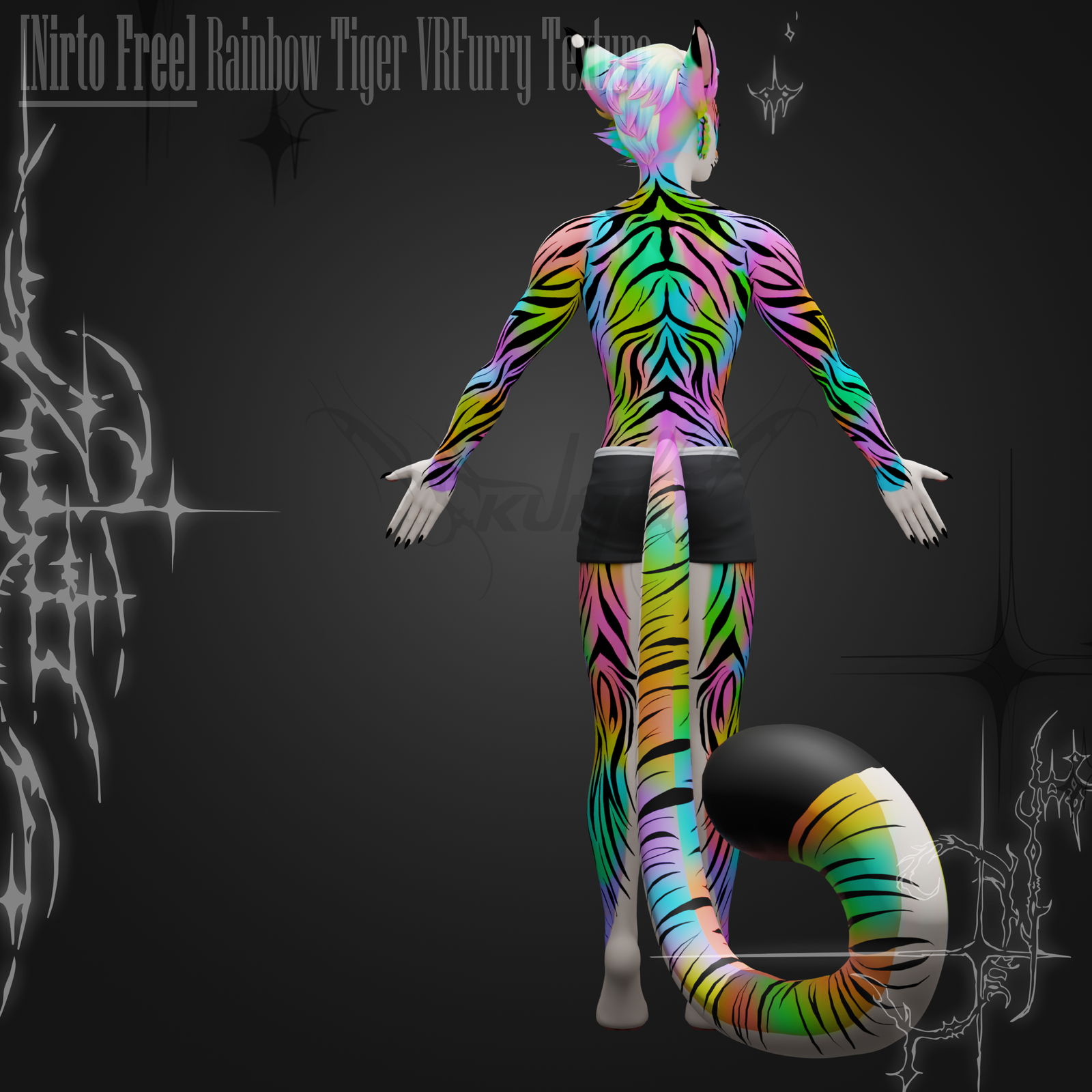 Rainbow Tiger VRFurry Texture