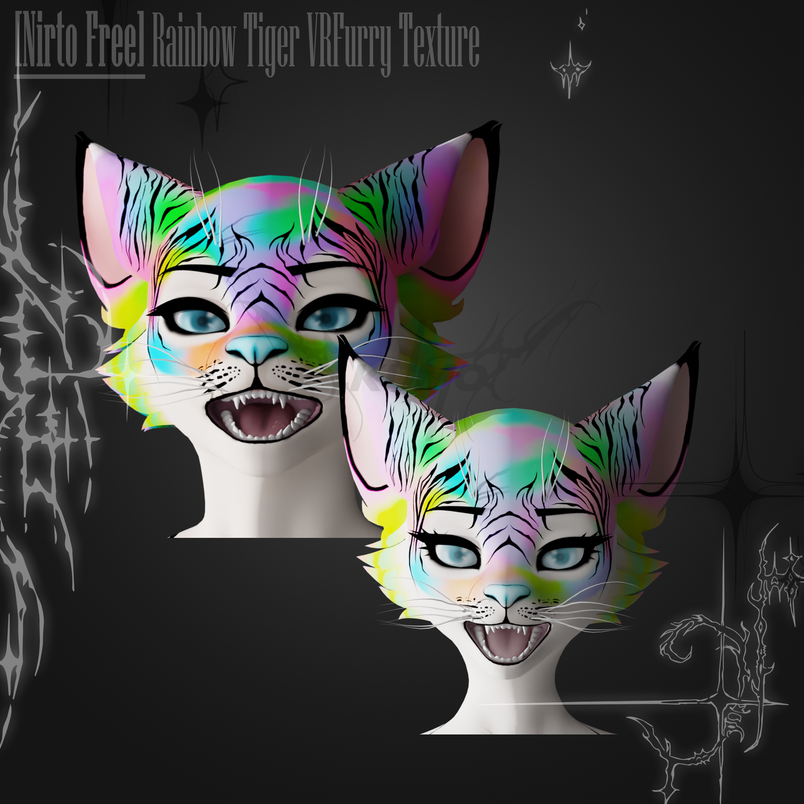 Rainbow Tiger VRFurry Texture