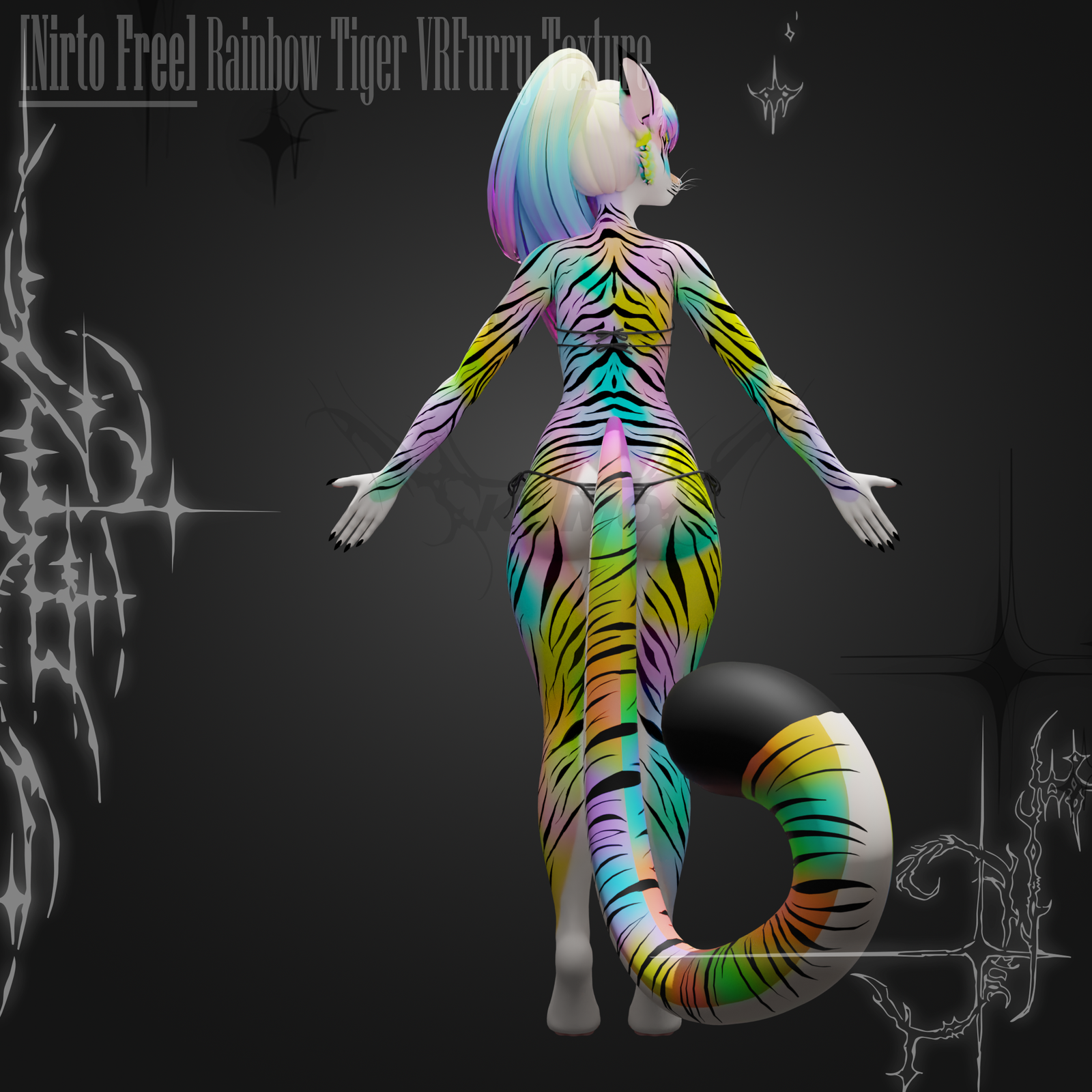 Rainbow Tiger VRFurry Texture