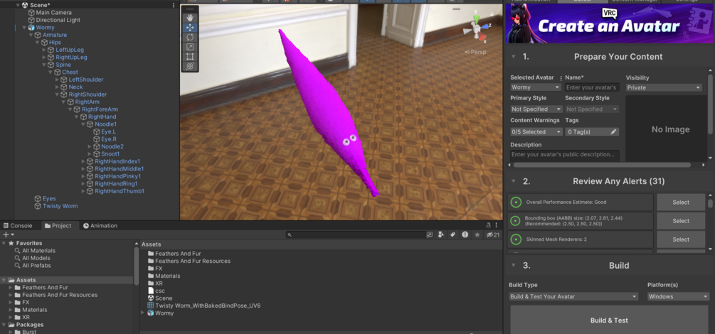 Worm on a String - VRChat Hand Puppet Avatar & Prop