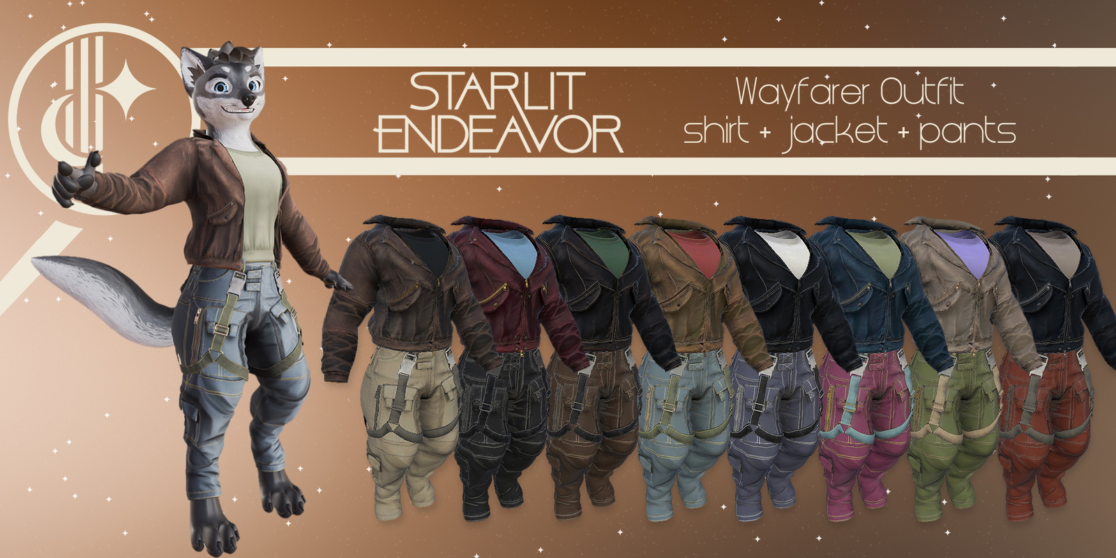 Wayfarer Outfit - Shirt + Jacket + Pants - VRChat Clothing