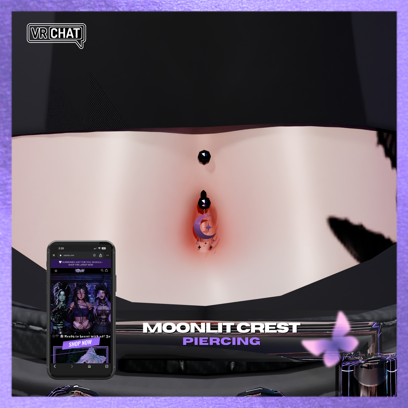 MOONLIT CREST BELLY PIERCING | FREE