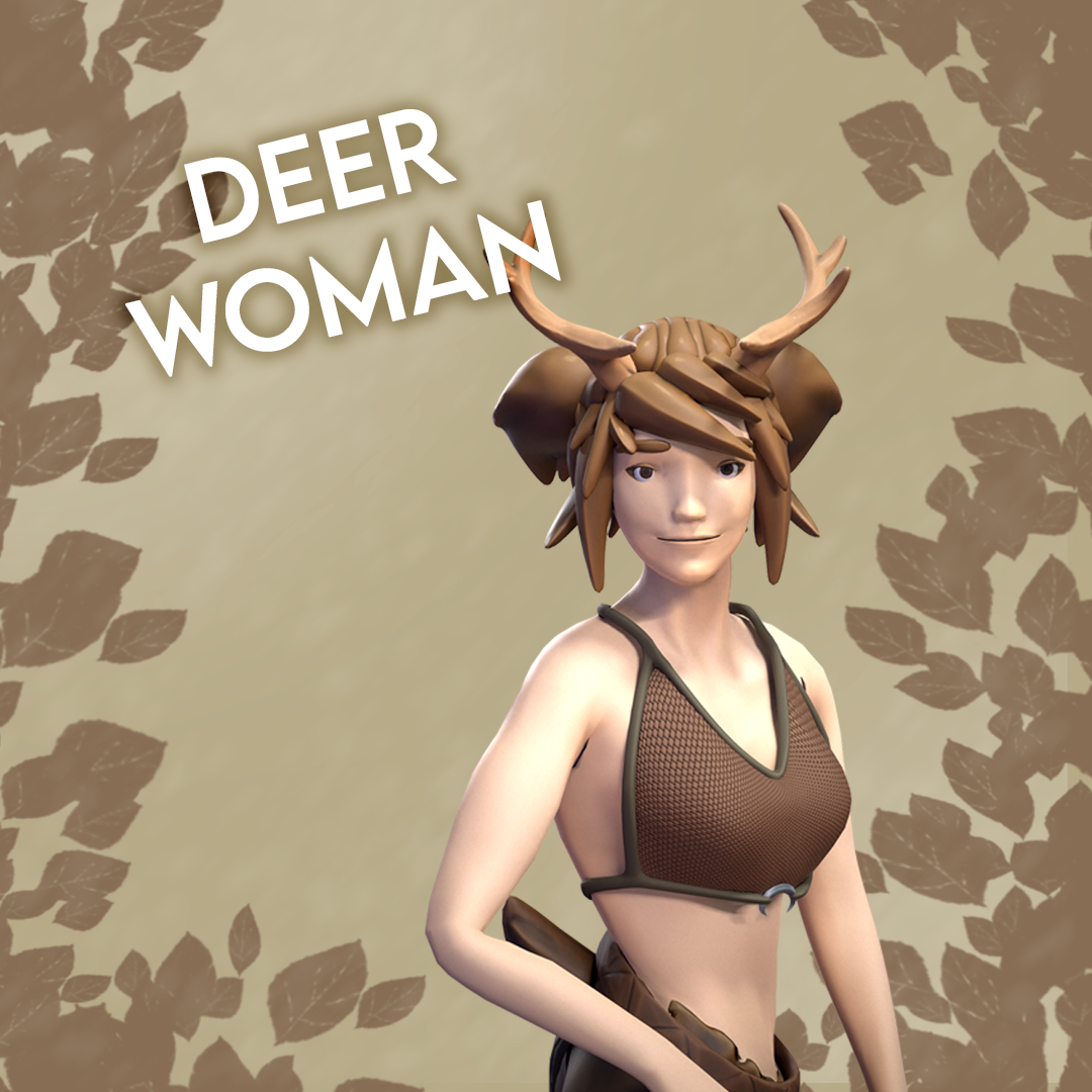 Deer Woman | 3D Character | VRChat-Ready Avatar