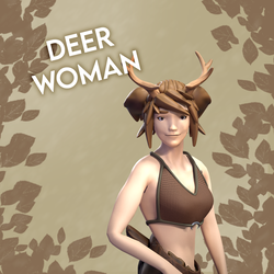 Deer Woman | 3D Character | VRChat-Ready Avatar