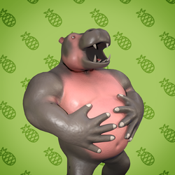 Hippo Man | 3D Character | VRChat-Ready