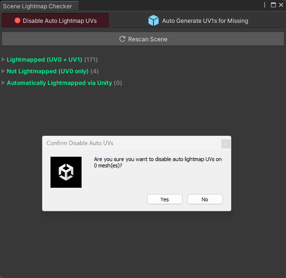 Scene Lightmap Checker for Unity