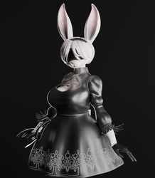 YoRHa No.2 Type B(Bunny) Furry VRchat Avatar