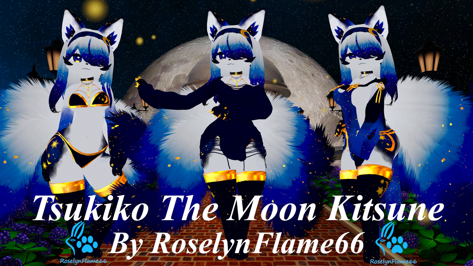 (FACETRACKING) Tsukiko the Kitsune VRChat Deira Furry Avatar (Valentines Additional)