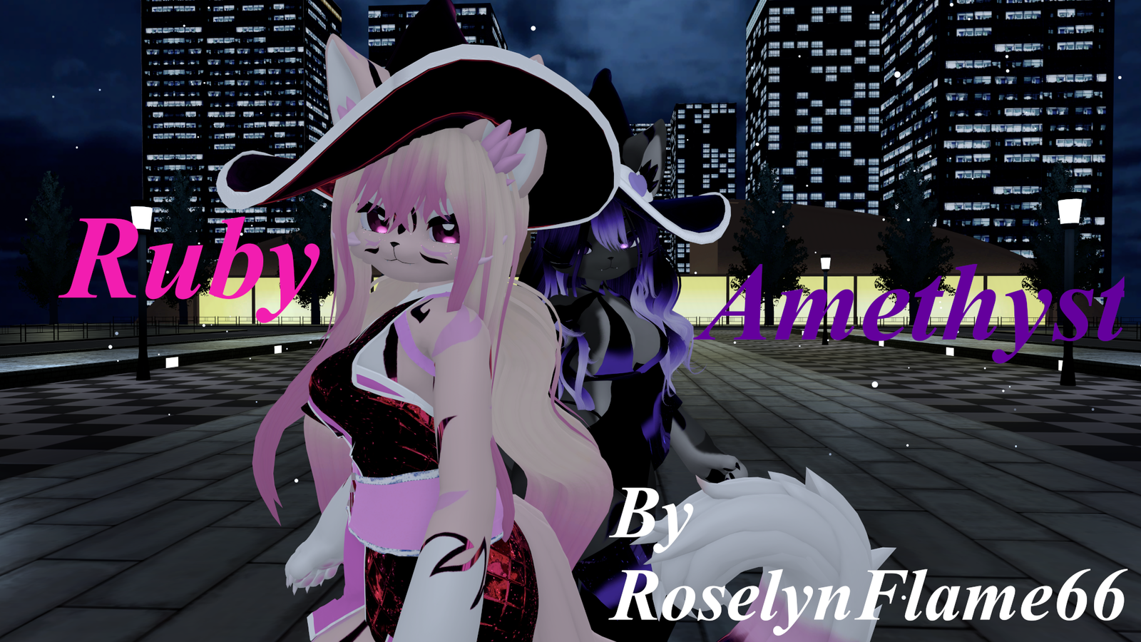Ruby and Amethyst Deira VRChat Furry Avatars