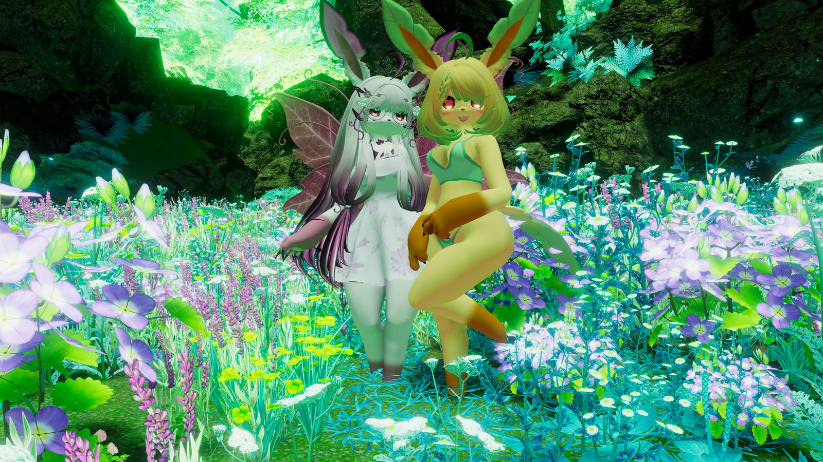 (Facetracking) Leafia the Nature Canine Deira VRChat Avatar (Quest Compatible)