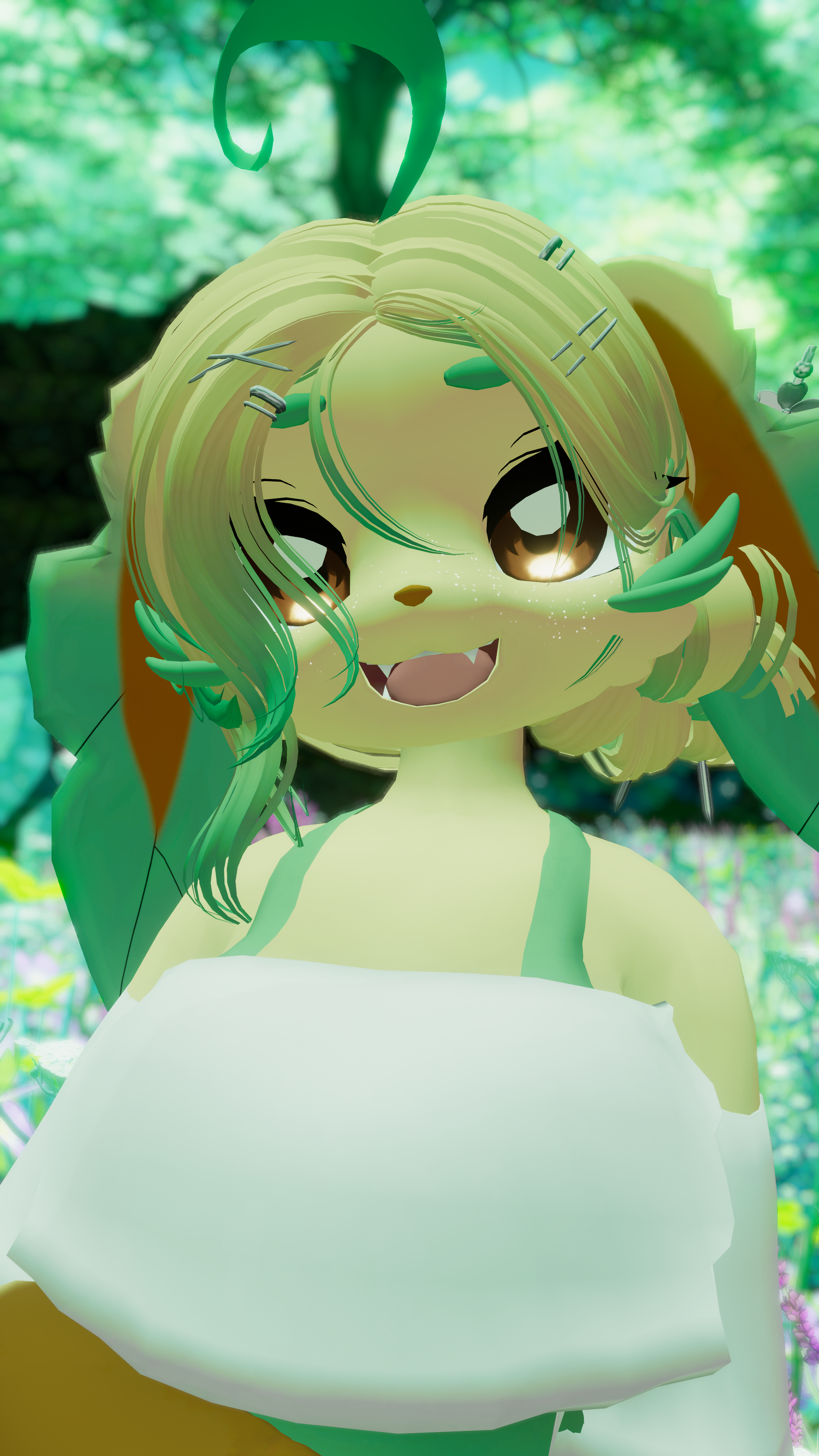 (Facetracking) Leafia the Nature Canine Deira VRChat Avatar (Quest Compatible)