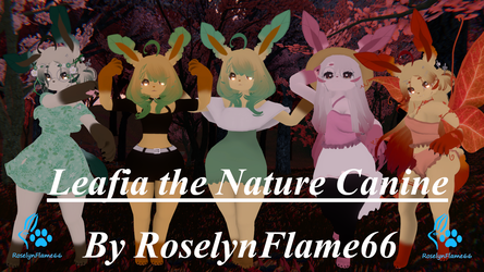 (Facetracking) Leafia the Nature Canine Deira VRChat Avatar (Quest Compatible)