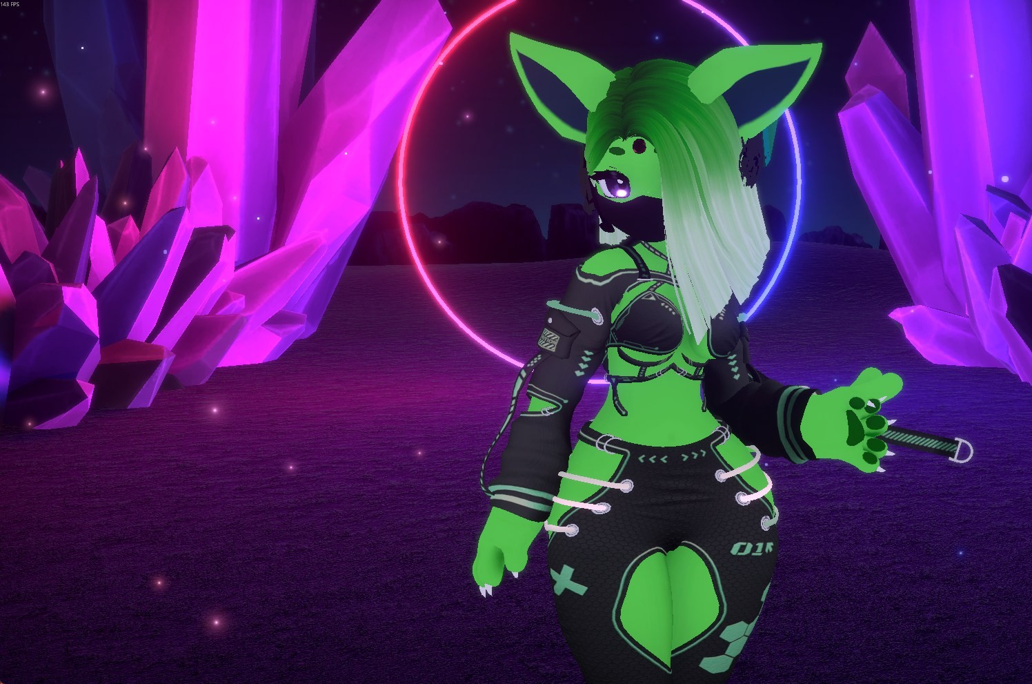 (Facetracking) Espie the Psychic Tech Canine Deira VRChat Avatar (Quest Compatible)