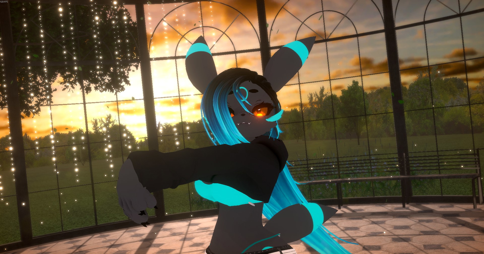 (Facetracking) Umbre the Dark Canine Deira VRChat Avatar (Quest Compatible)