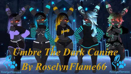 (Facetracking) Umbre the Dark Canine Deira VRChat Avatar (Quest Compatible)