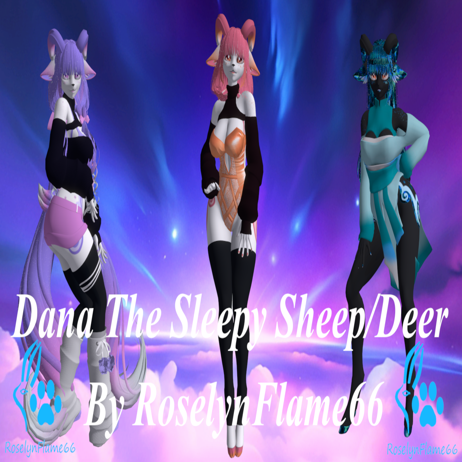 18+ only! Dana the Sleepy Sheep/Deer Furality Somna VRChat Avatar
