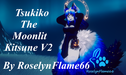 (FACETRACKING) Tsukiko the Moonlit Kitsune V2 VRChat Avatar