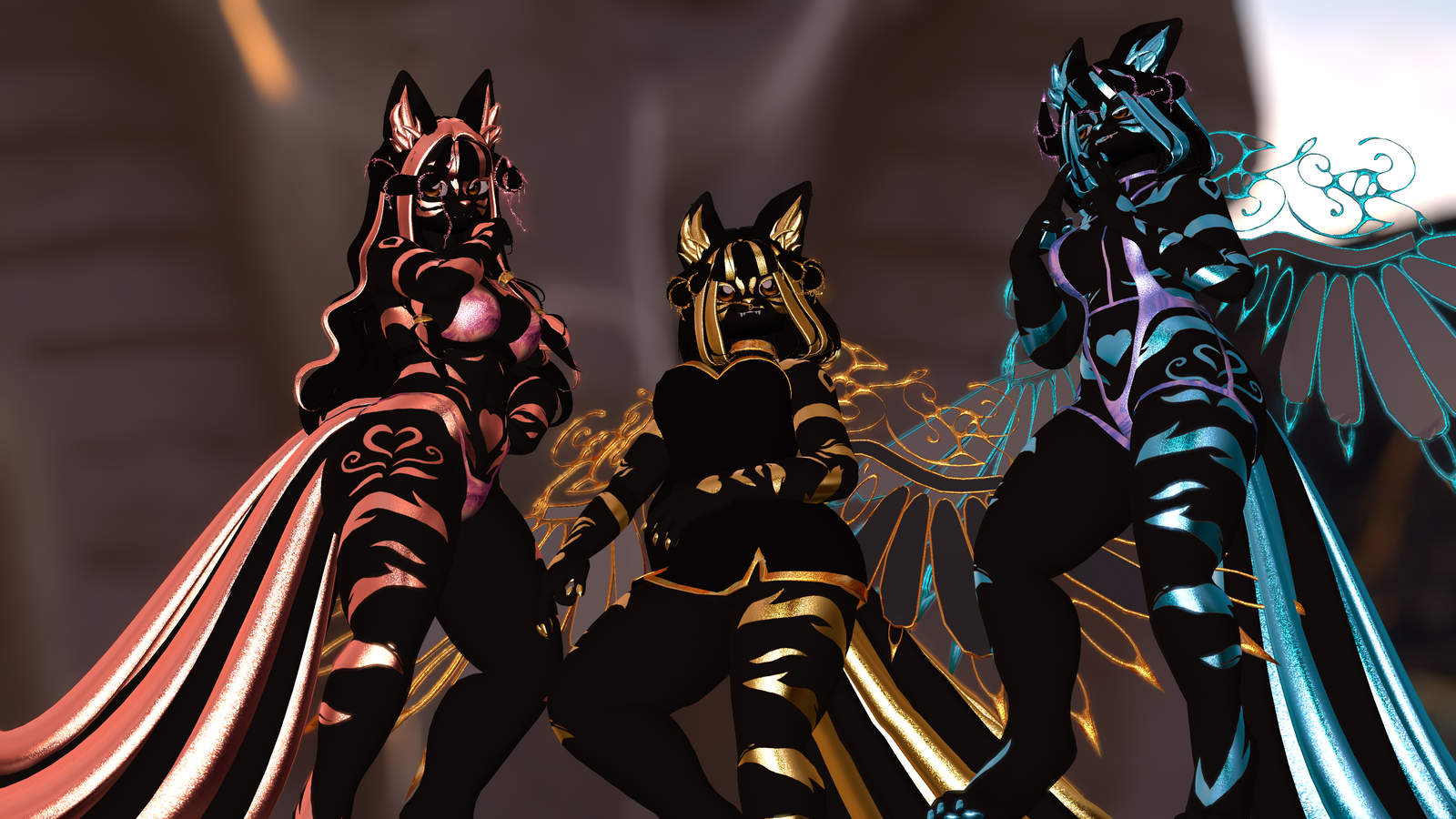 18+ (Facetracking) Aki the Golden Wolf VRChat Biscotti Avatar