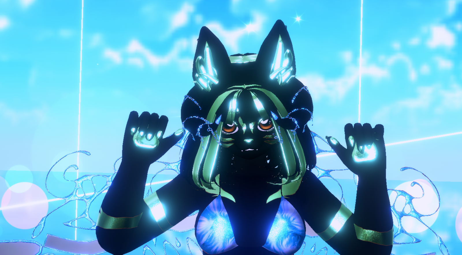 18+ (Facetracking) Aki the Golden Wolf VRChat Biscotti Avatar