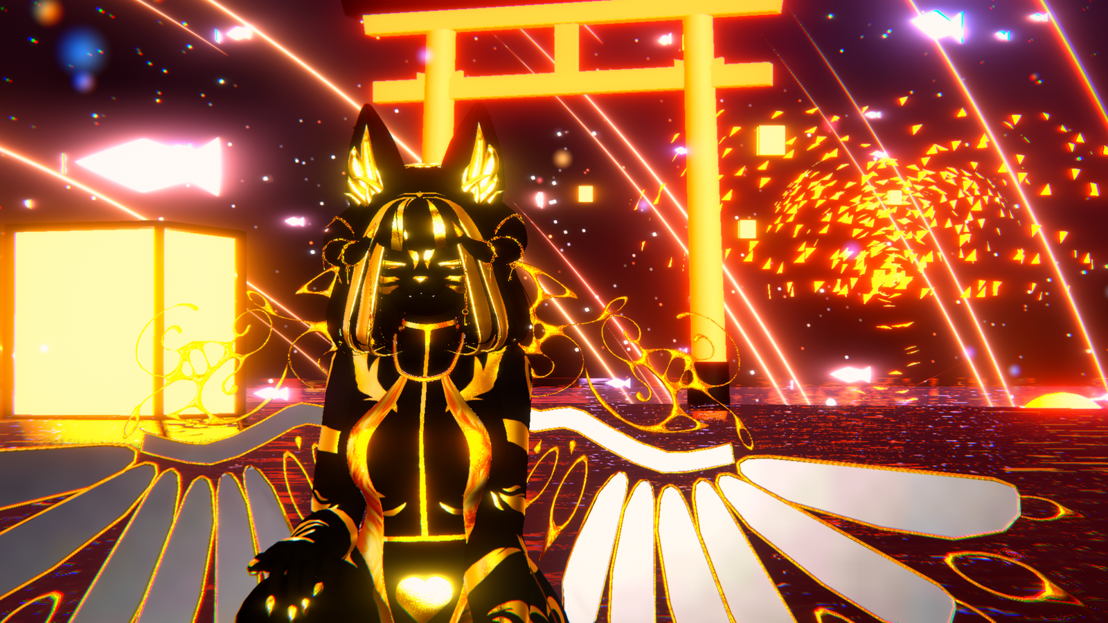 18+ (Facetracking) Aki the Golden Wolf VRChat Biscotti Avatar