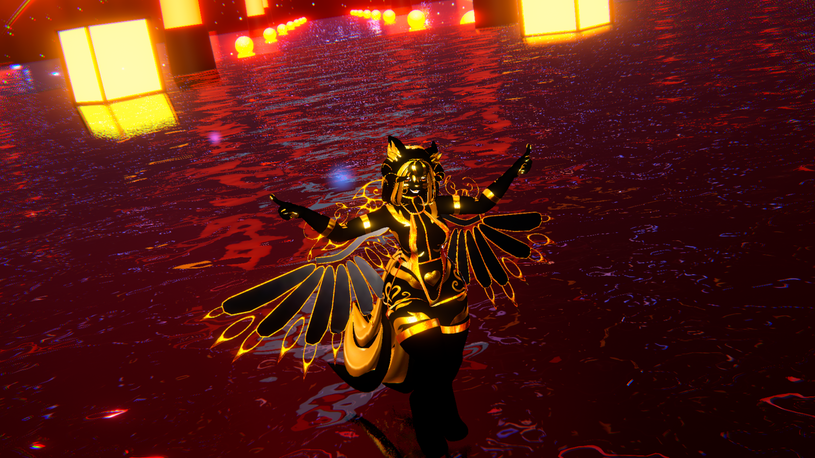 18+ (Facetracking) Aki the Golden Wolf VRChat Biscotti Avatar