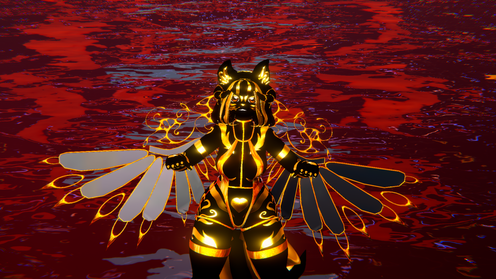 18+ (Facetracking) Aki the Golden Wolf VRChat Biscotti Avatar