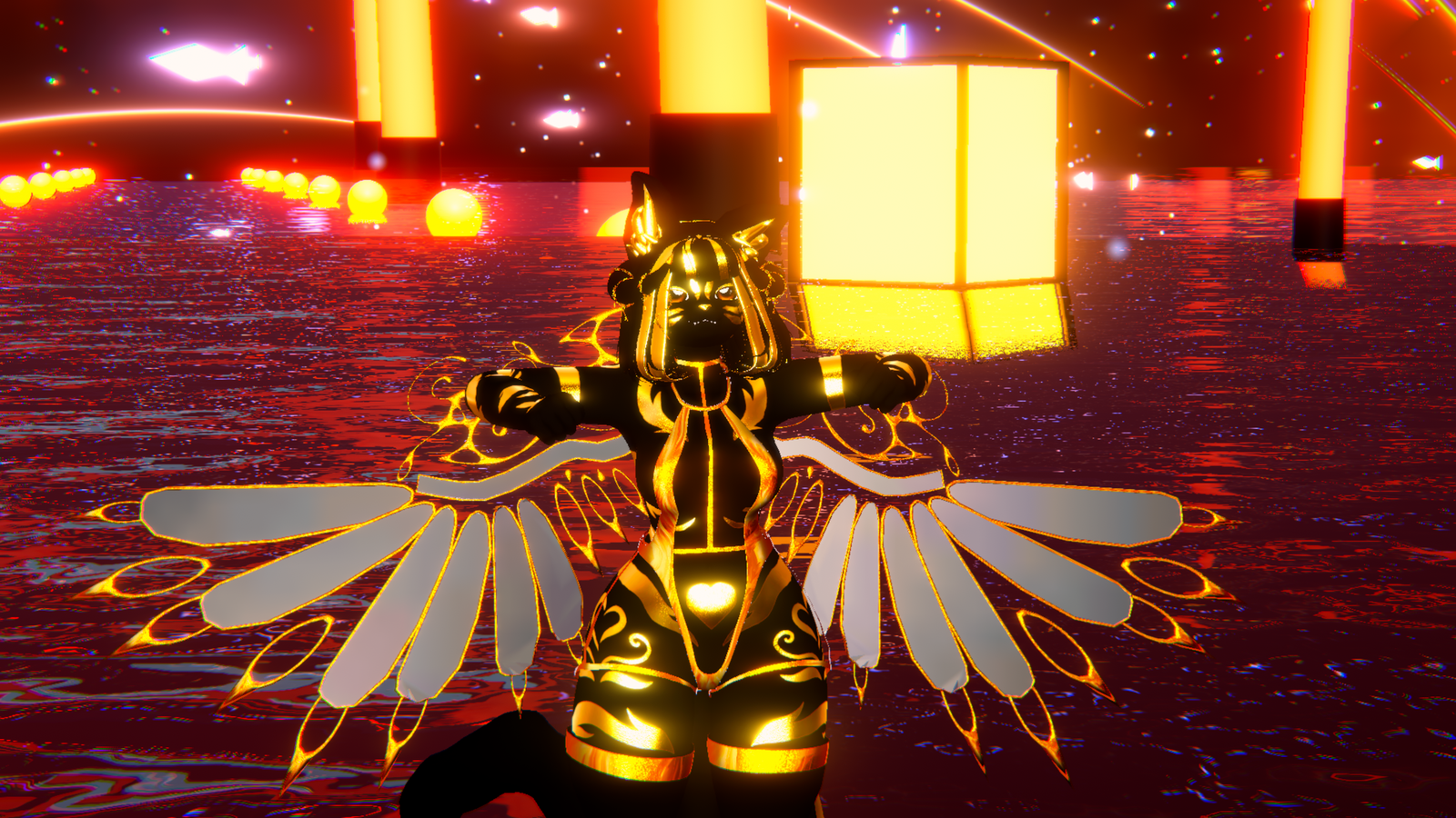18+ (Facetracking) Aki the Golden Wolf VRChat Biscotti Avatar