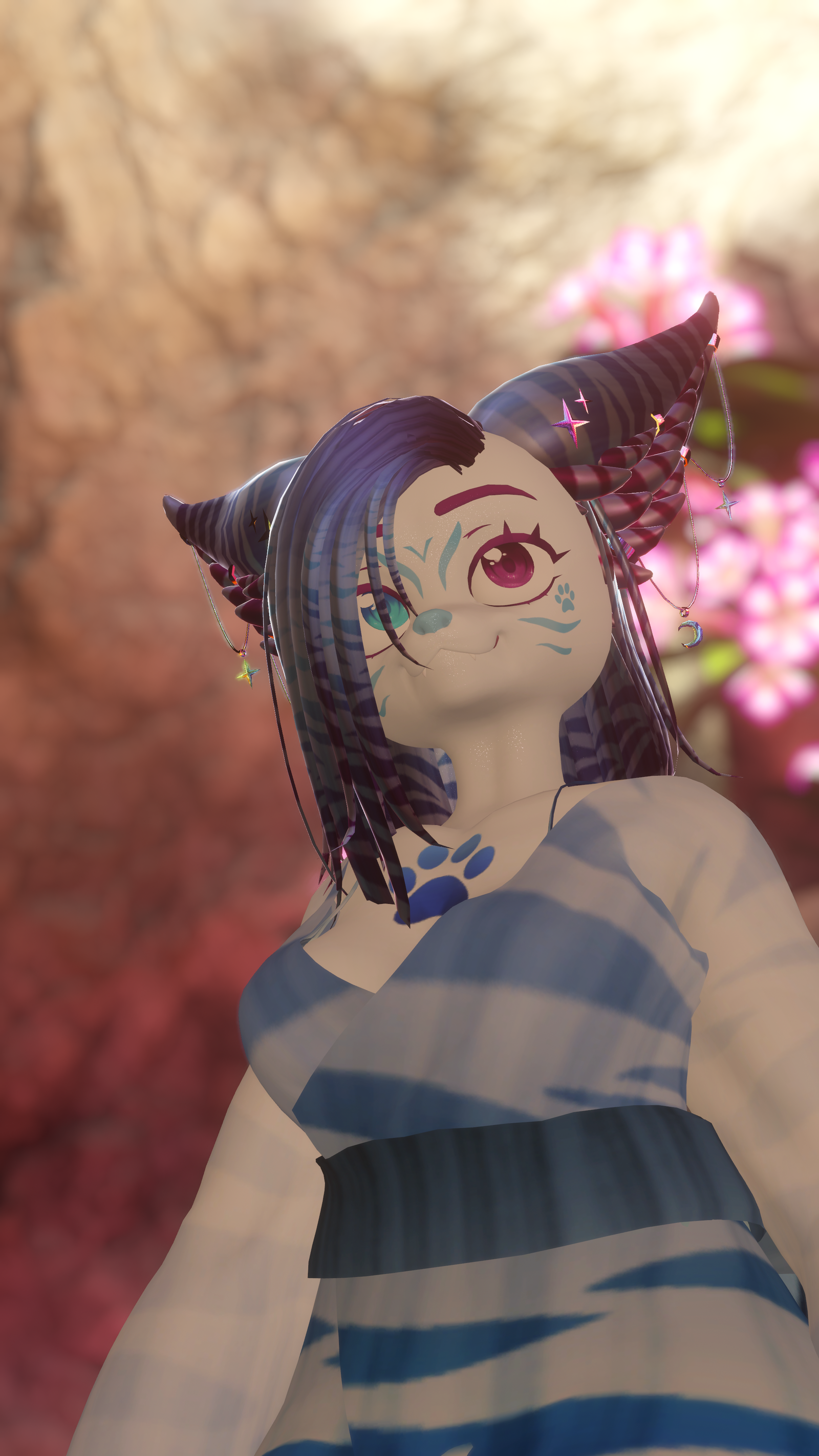 18+ (Facetracking) Kirita the Striped Fox VRChat Vulpup Avatar