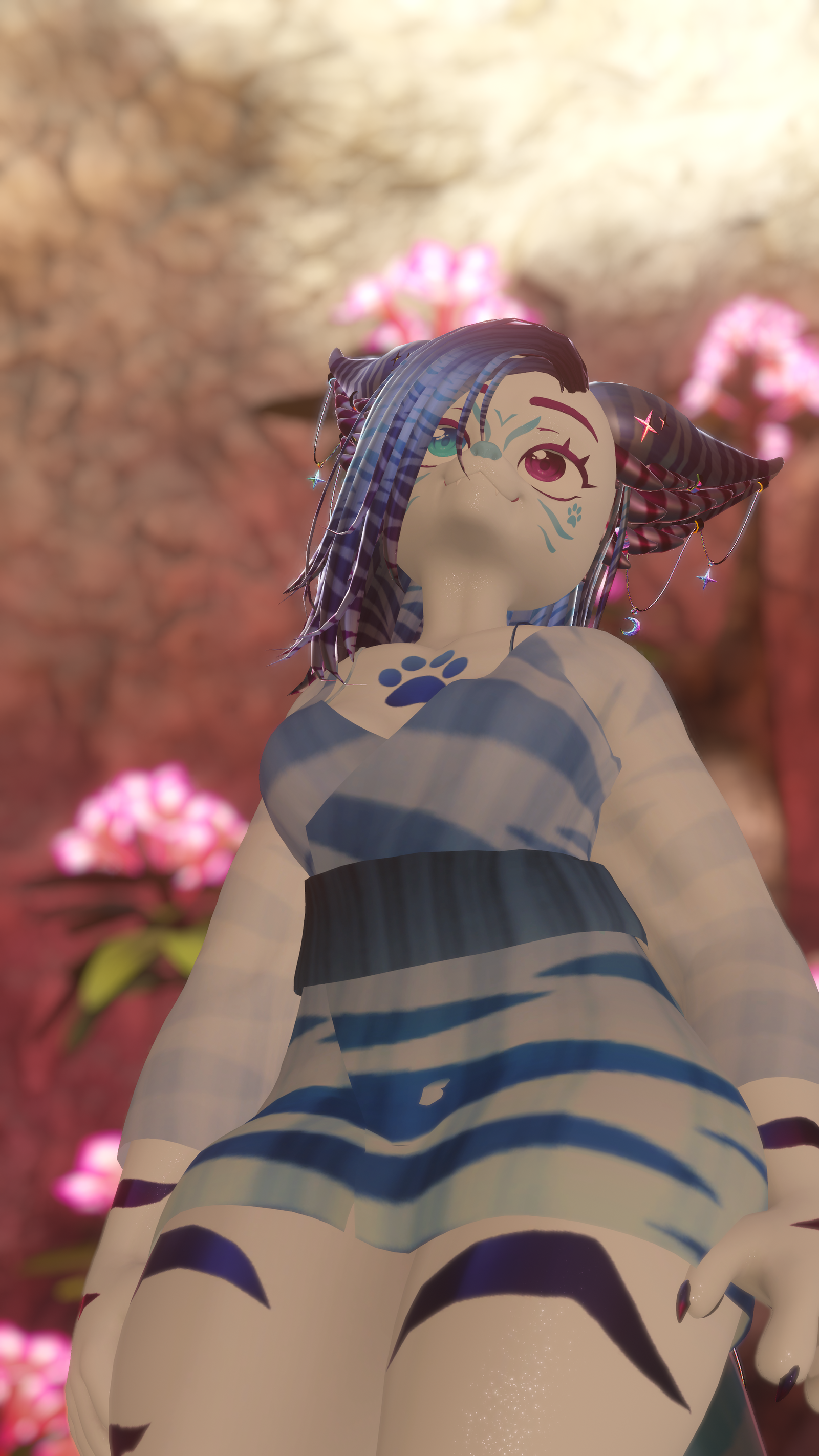18+ (Facetracking) Kirita the Striped Fox VRChat Vulpup Avatar