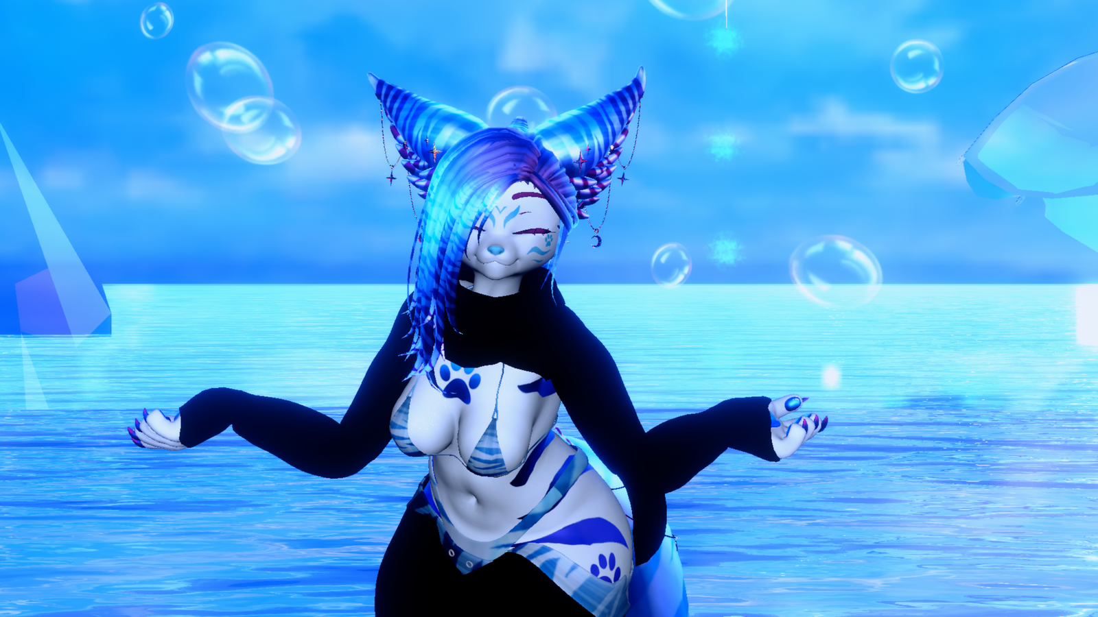 18+ (Facetracking) Kirita the Striped Fox VRChat Vulpup Avatar