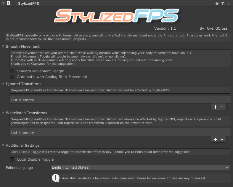 StylizedFPS | スタイリッシュ・フレームレート【ModularAvatar/NDMF】