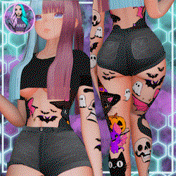 CUTE SPOOKY TATTOOS V4 | 2K | ZIN FIT | SLIM FIT | ANIME | EGIRL